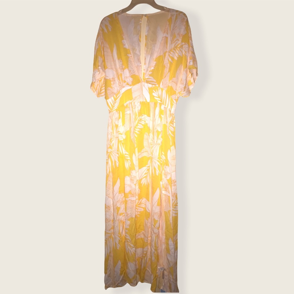 White and Yellow Maxi Dress